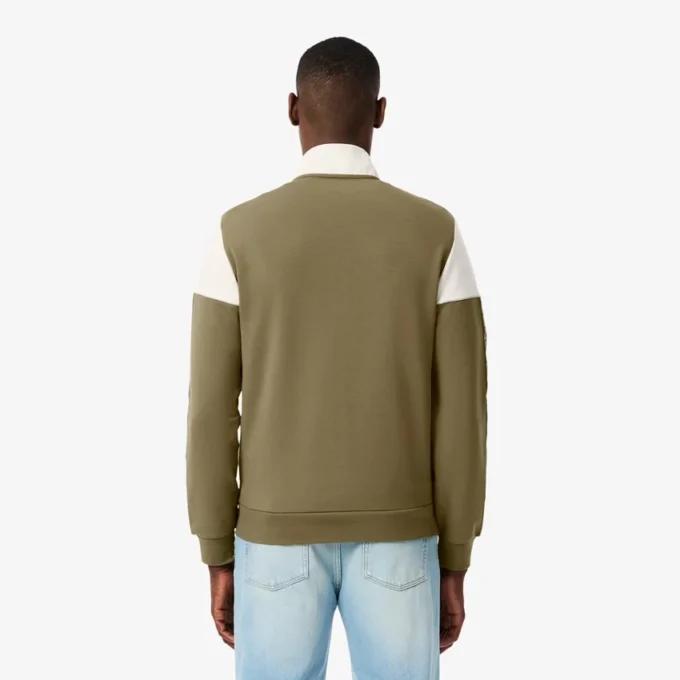 Sudadera con cremallera y bloques de color para hombre
