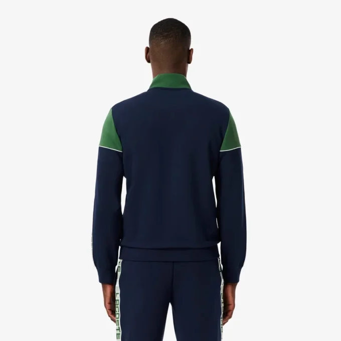 Sudadera con cremallera y bloques de color para hombre