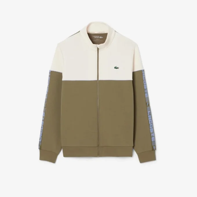 Sudadera con cremallera y bloques de color para hombre
