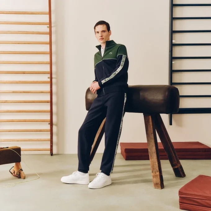 Sudadera con cremallera y bloques de color para hombre