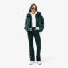 Sudadera con cremallera y detalles de rayas para mujer