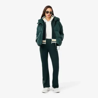 Sudadera con cremallera y detalles de rayas para mujer