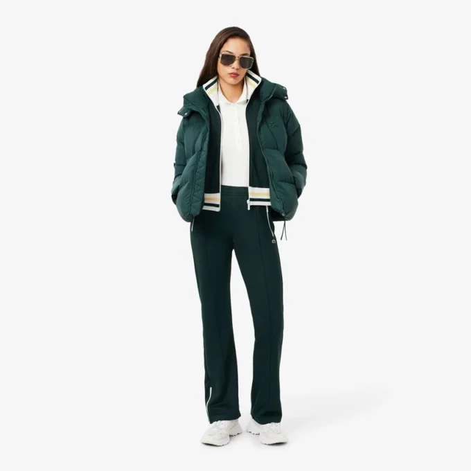 Sudadera con cremallera y detalles de rayas para mujer