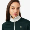 Sudadera con cremallera y detalles de rayas para mujer