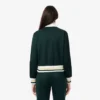 Sudadera con cremallera y detalles de rayas para mujer