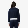 Sudadera con cremallera y detalles de rayas para mujer