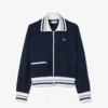 Sudadera con cremallera y detalles de rayas para mujer