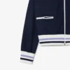 Sudadera con cremallera y detalles de rayas para mujer