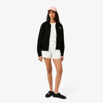 Sudadera con cremallera y insignia de corte holgado