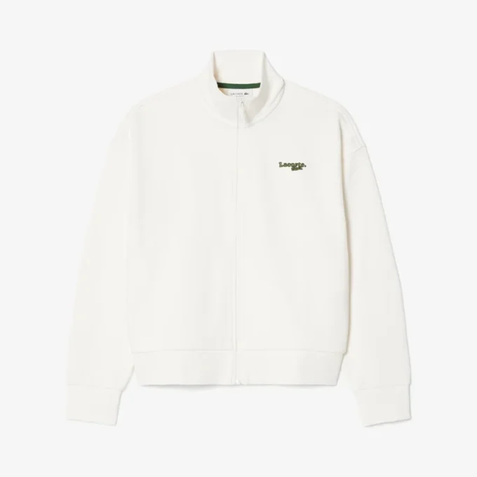 Sudadera con cremallera y insignia de corte holgado