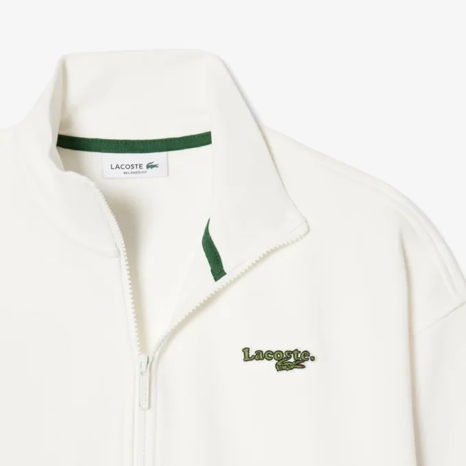 Sudadera con cremallera y insignia de corte holgado