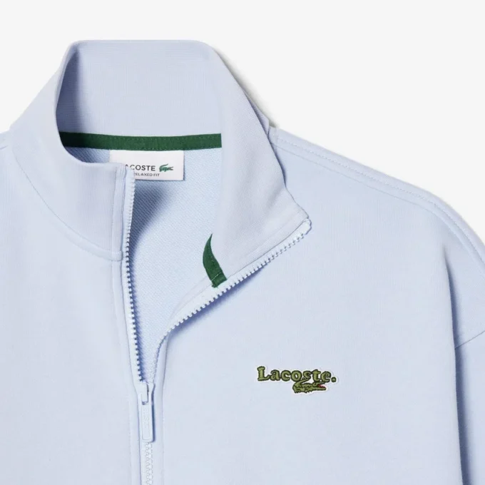 Sudadera con cremallera y insignia de corte holgado