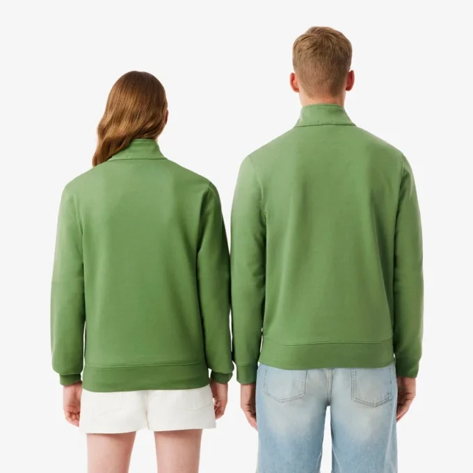 Sudadera con cuello alto y cremallera en relieve
