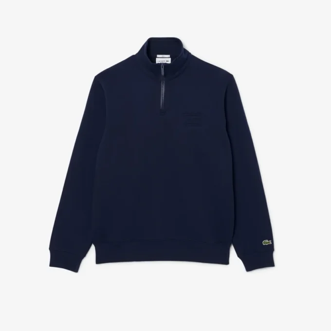 Sudadera con cuello alto y cremallera en relieve