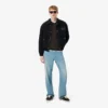 Sudadera de algodón con cuello polo y ribete para hombre