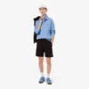 Sudadera de algodón con cuello polo y ribete para hombre