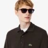 Sudadera de algodón con cuello polo y ribete para hombre