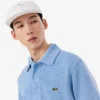 Sudadera de algodón con cuello polo y ribete para hombre