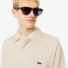 Sudadera de algodón con cuello polo y ribete para hombre