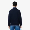 Sudadera de algodón con cuello polo y ribete para hombre