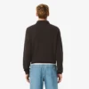 Sudadera de algodón con cuello polo y ribete para hombre