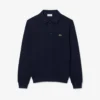 Sudadera de algodón con cuello polo y ribete para hombre