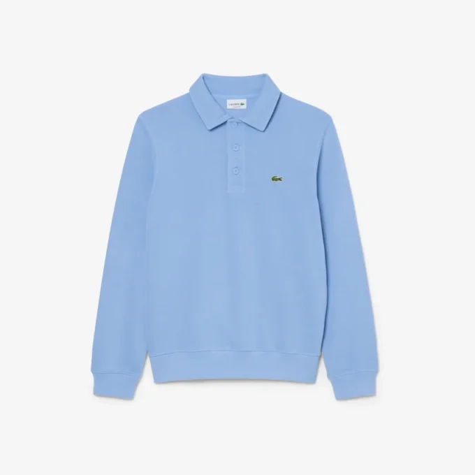 Sudadera de algodón con cuello polo y ribete para hombre