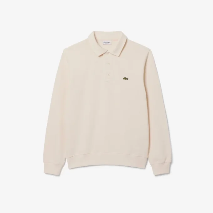 Sudadera de algodón con cuello polo y ribete para hombre