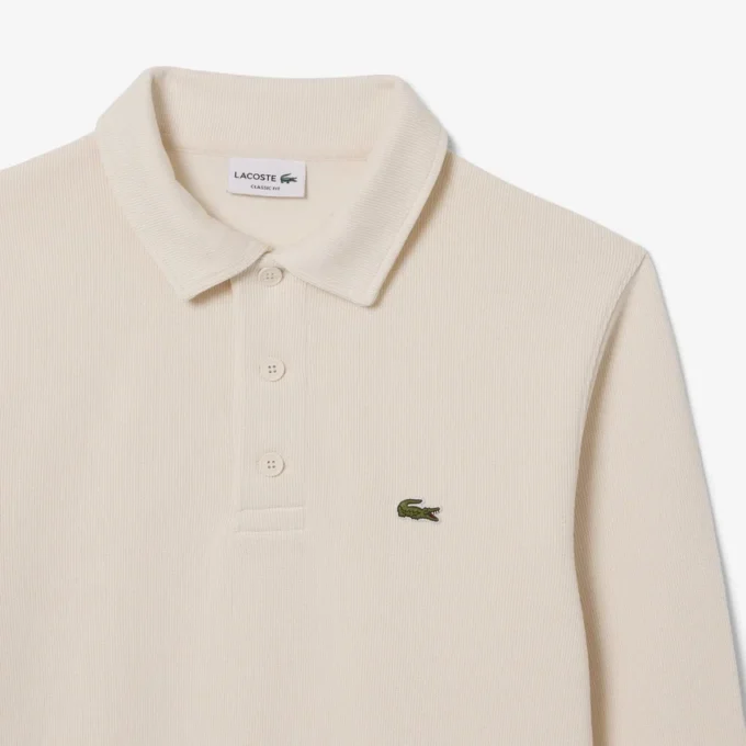 Sudadera de algodón con cuello polo y ribete para hombre