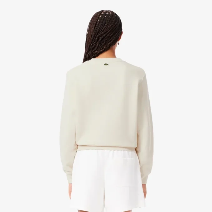 Sudadera de algodón con logotipo en relieve para mujer