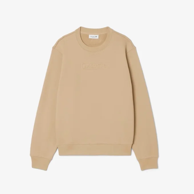 Sudadera de algodón con logotipo en relieve para mujer