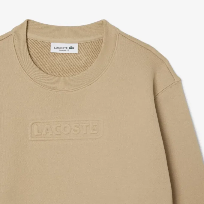 Sudadera de algodón con logotipo en relieve para mujer