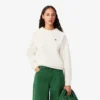Sudadera de cuello redondo con tejido piqué para mujer