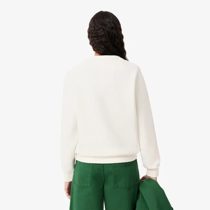 Sudadera de cuello redondo con tejido piqué para mujer