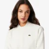 Sudadera de cuello redondo de piqué de corte holgado para mujer