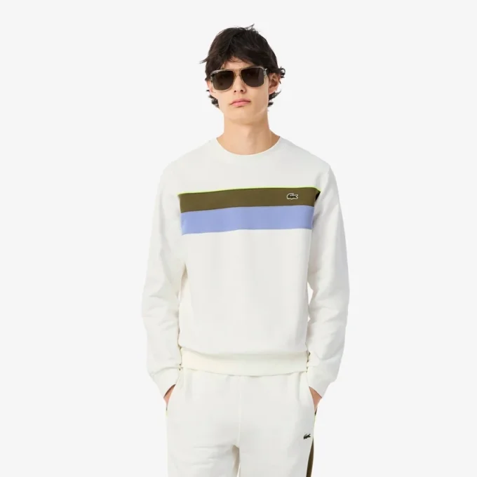 Sudadera de felpa con bloques de color para hombre