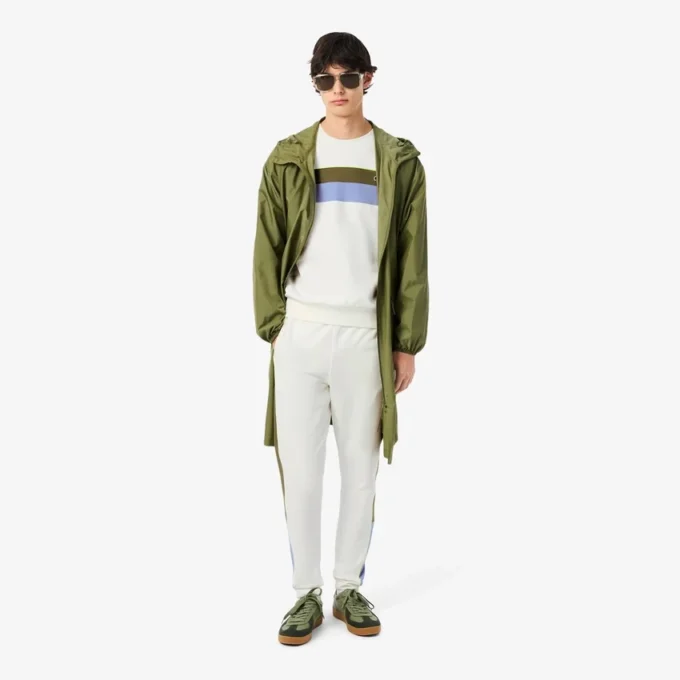 Sudadera de felpa con bloques de color para hombre