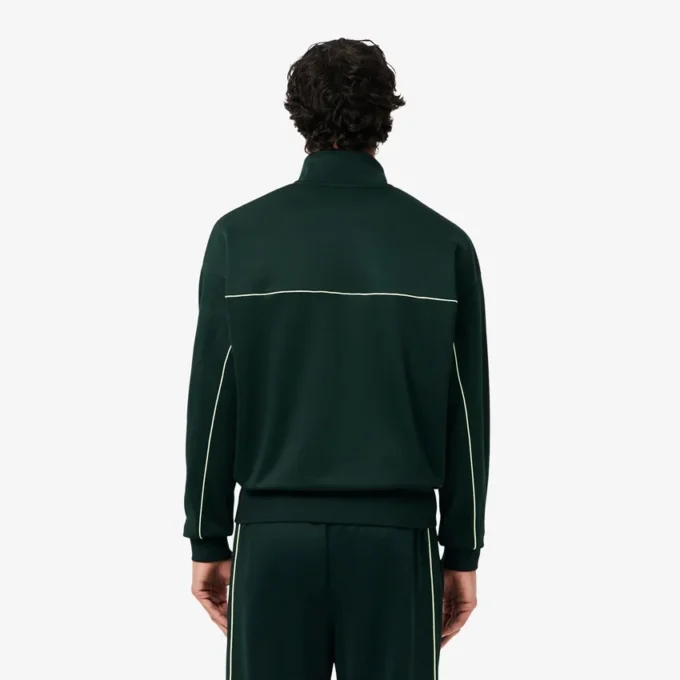Sudadera de felpa con cremallera y efecto satinado para hombre