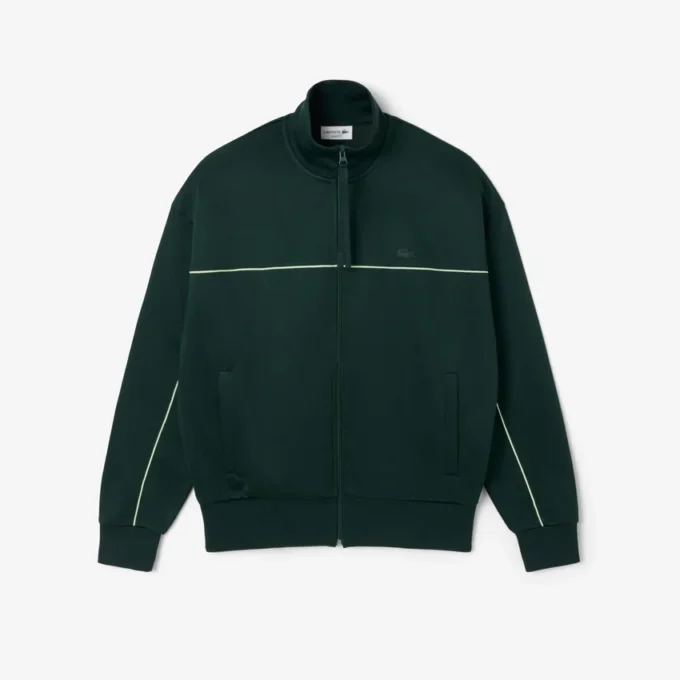 Sudadera de felpa con cremallera y efecto satinado para hombre