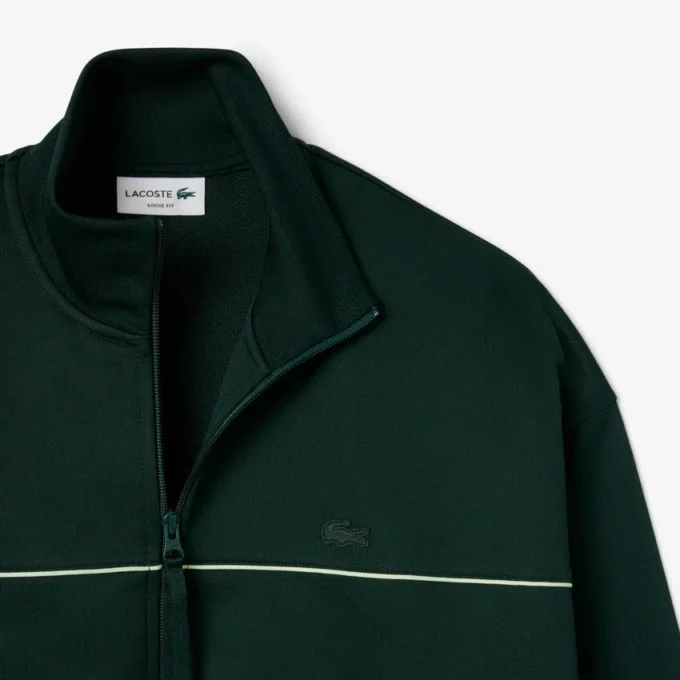 Sudadera de felpa con cremallera y efecto satinado para hombre