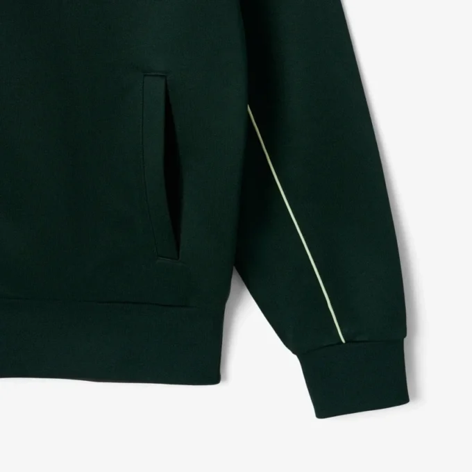 Sudadera de felpa con cremallera y efecto satinado para hombre