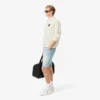 Sudadera de felpa con cuello polo de corte holgado para hombre
