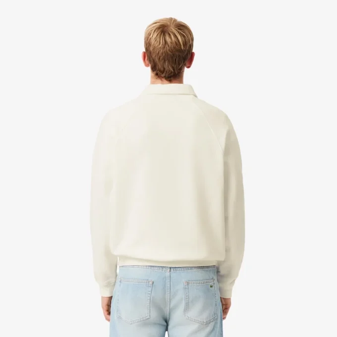 Sudadera de felpa con cuello polo de corte holgado para hombre