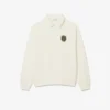 Sudadera de felpa con cuello polo de corte holgado para hombre