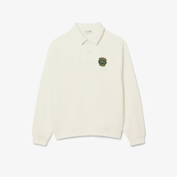Sudadera de felpa con cuello polo de corte holgado para hombre