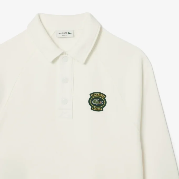 Sudadera de felpa con cuello polo de corte holgado para hombre