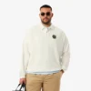 Sudadera de felpa con cuello polo de corte holgado para hombre