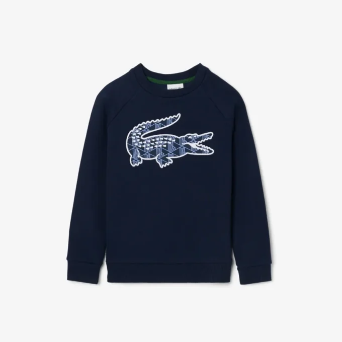 Sudadera de felpa con estampado de monograma para niño