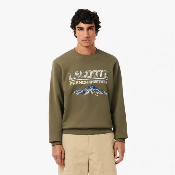 Sudadera de felpa con motivo bordado para hombre