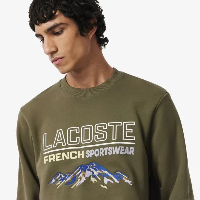 Sudadera de felpa con motivo bordado para hombre